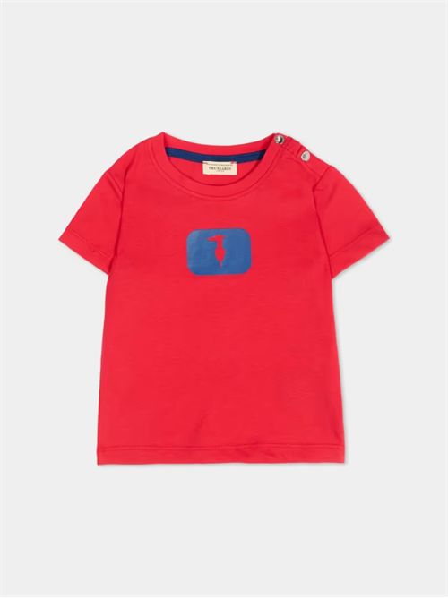 T-shirt rosso per bambino con levriero TRUSSARDI JEANS | TIP26093TS/FXRED_LYCHEE
